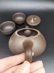 Чайник исин Ши Пяо темный + 2 пиалы